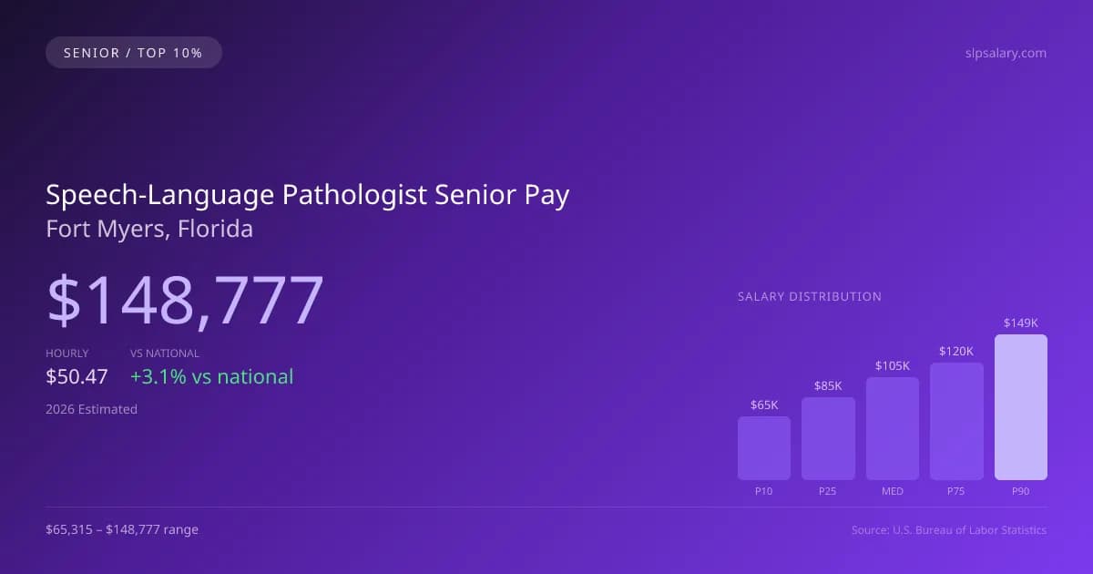Speech-Language Pathologist Senior Salary in Fort Myers, FL — 2026 est., based on 2025 BLS