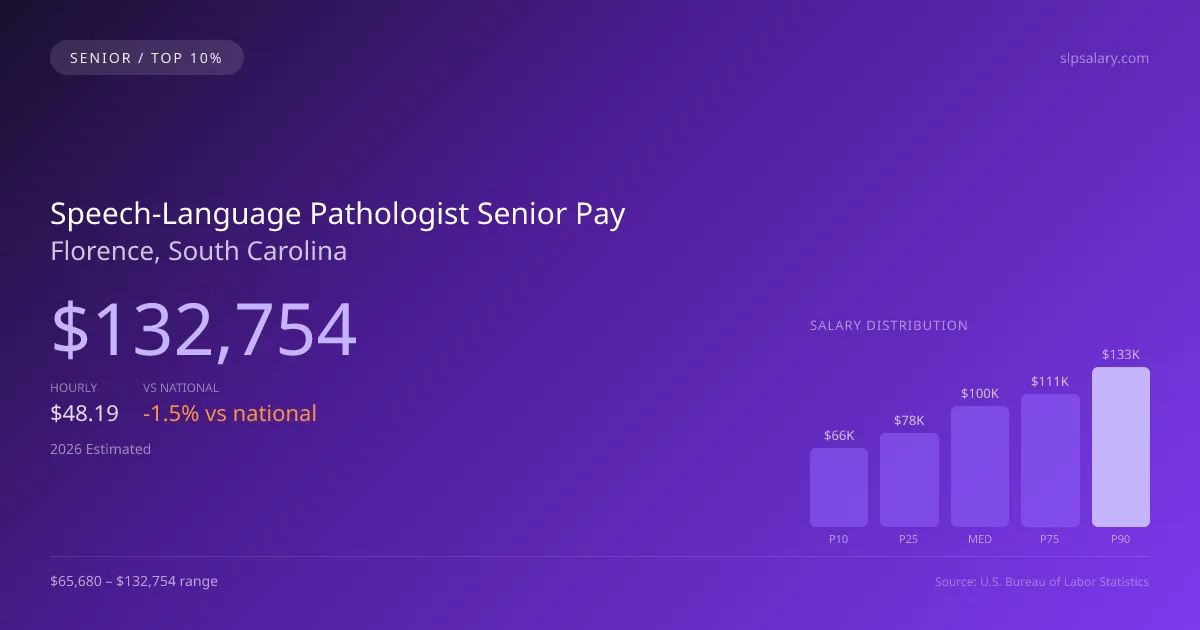 Speech-Language Pathologist Senior Salary in Florence, SC — 2026 est., based on 2025 BLS